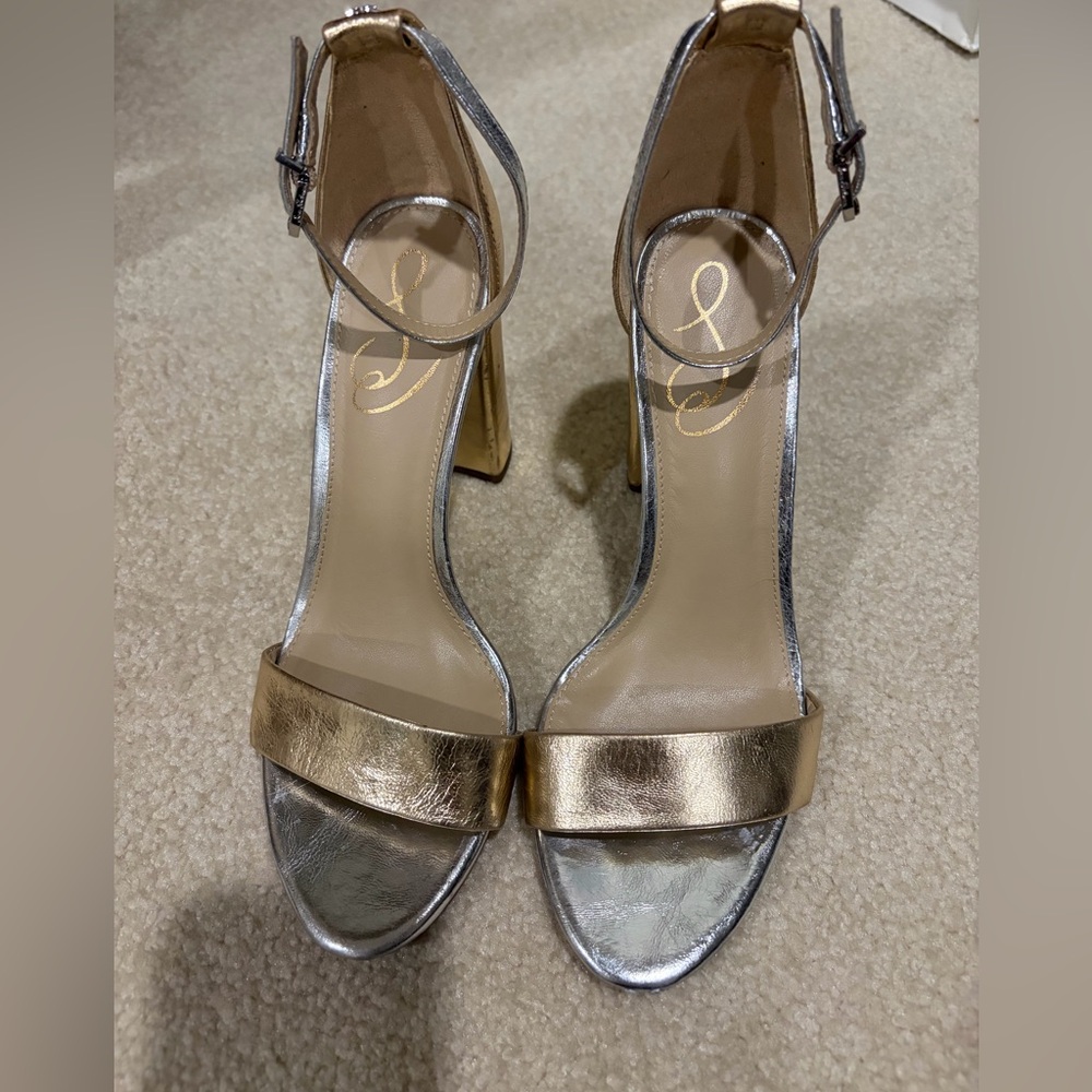 Sam Edelman Silver and Gold Heels